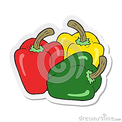 A creative sticker of a cartoon peppers Vector Illustration