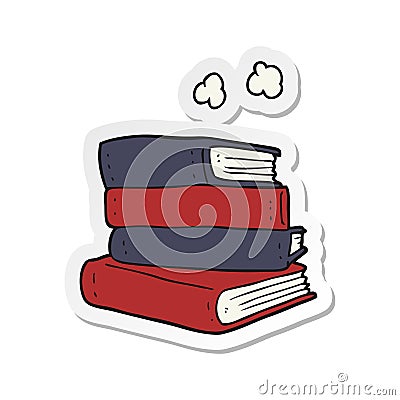 A creative sticker of a cartoon stack of books Vector Illustration