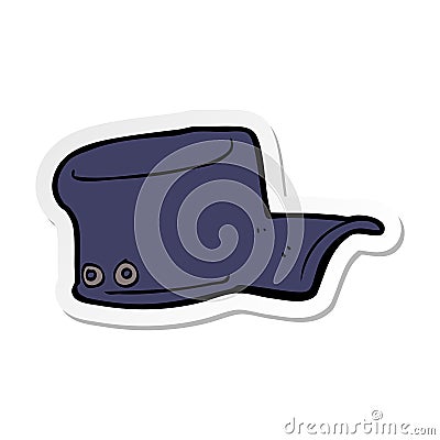 A creative sticker of a cartoon uniform hat Vector Illustration