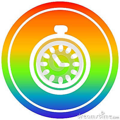 A creative stop watch circular in rainbow spectrum Vector Illustration