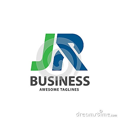 Creative strong initial letter jr logo Vector Illustration