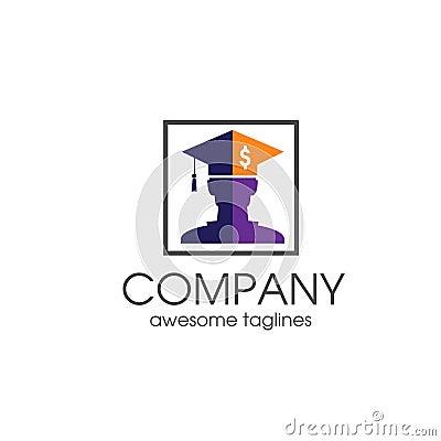 Creative Student loan financial logo concept, graduate hat logo Vector Illustration