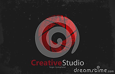 Creative studio logo design. Camera . . Shutter Vector Illustration