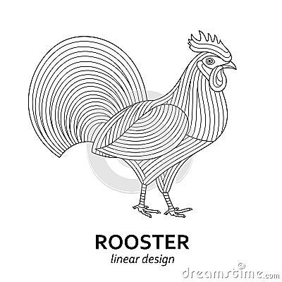 Creative stylized rooster Vector Illustration