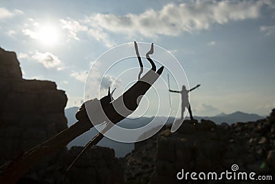 Creative success concept, happy man Stock Photo