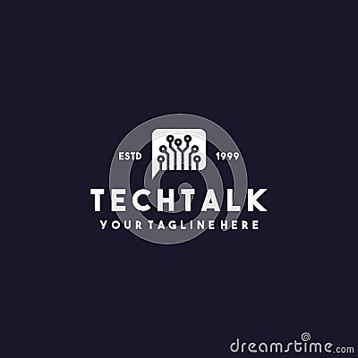 Creative tech talk logo design Stock Photo