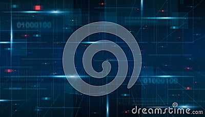 Creative Technological Binary Code Background With Abstract Fading Digits And Blurred Dots Stock Photo
