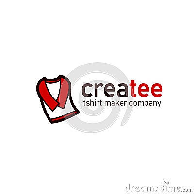 Creative tee tshirt maker printing logo business industry vector with simple long sleeve icon symbol Vector Illustration