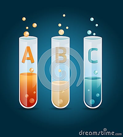 Creative Template test tube glass banner Vector Illustration