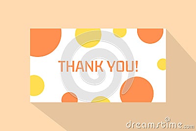 Creative Thank You Card Flat Vector Template. Can be used for wedding gift, events, birthday gift, friendship party and charity Vector Illustration