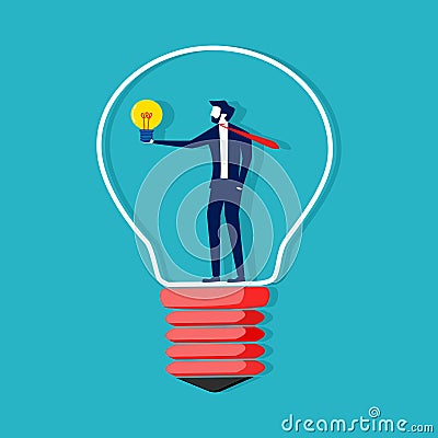 Creative thinker in creative light bulb. business concept vector Vector Illustration