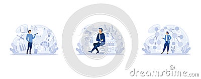 Creative thinking. People with different mental mindset types or model creative. Imaginative logical and structural thinking. MBTI Vector Illustration