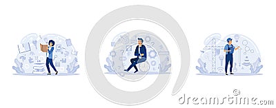 Creative thinking. People with different mental mindset types or model creative. Imaginative logical and structural thinking. MBTI Vector Illustration