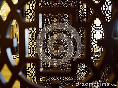 Creative traditional wooden elements in Arabesque style Stock Photo