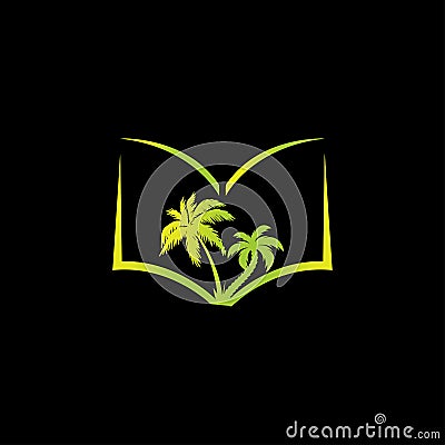 Creative Tree plant book logo design Vector Illustration