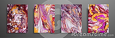 Creative trendy cards. Abstract painting templates with place for your text. Fluid art. Applicable for design covers, presentation Vector Illustration