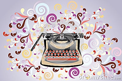 Creative typewriter Vector Illustration