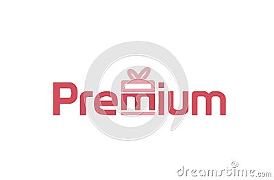 Creative Typography Premium Gift Logo Vector Illustration