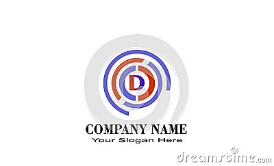 Creative unique letter D design logo Vector Illustration