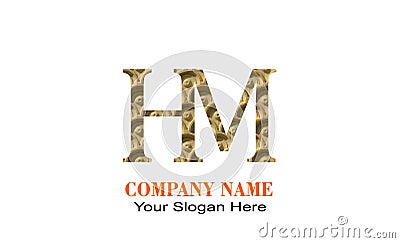 Creative unique letter H and M logo design Vector Illustration