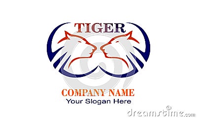 Creative unique tiger design logo Vector Illustration