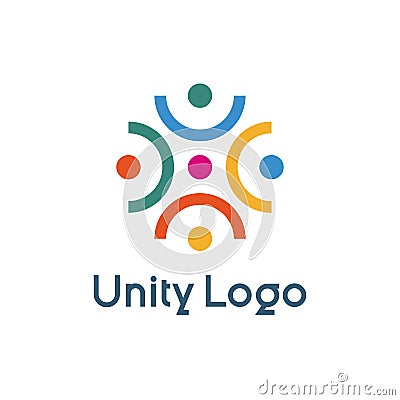 Creative unity logo design vector template illustration. teamwork concept icon. social icon vector Vector Illustration