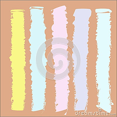 Creative universal abstract greeting cards in green and blue and yellow and pink and brown tones. Vector Illustration