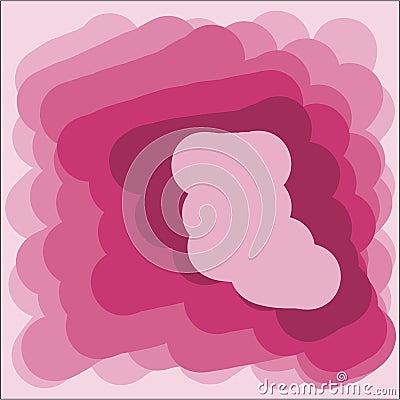 Creative universal abstract greeting cards in pink light and dark colors Vector Illustration