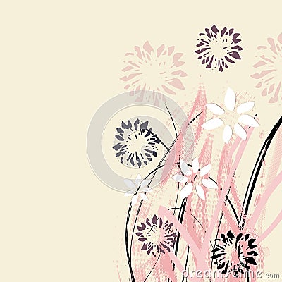 Creative universal floral card. Hand Drawn textures. Wedding, anniversary, birthday, Valentin`s day, party invitations. Vector. Is Vector Illustration