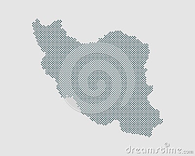 Creative vector country Iran map made of dots Vector Illustration