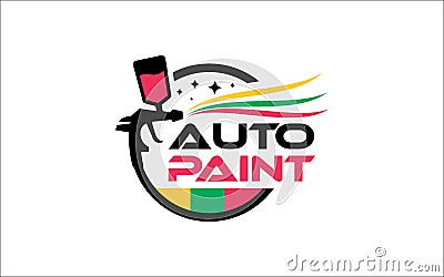 Creative vector graphic of Auto body color Painting logo design Vector Illustration