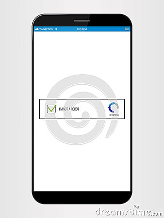 Creative vector illustration of captcha - i am on a robot isolated on background. Art design security login computer Vector Illustration