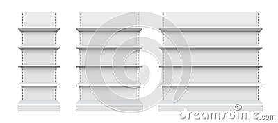 Creative vector illustration of empty store shelves isolated on background. Retail shelf art design. Abstract concept graphic show Cartoon Illustration