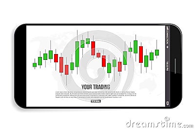 Creative vector illustration of forex trading diagram signals isolated on background. Buy, sell indicators with japanese Vector Illustration