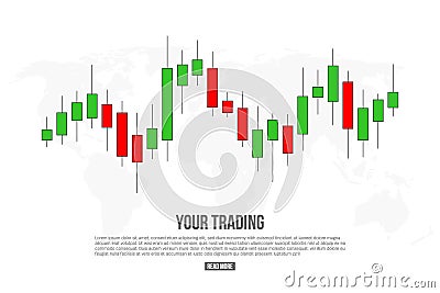 Creative vector illustration of forex trading diagram signals isolated on background. Buy, sell indicators with japanese candles p Cartoon Illustration