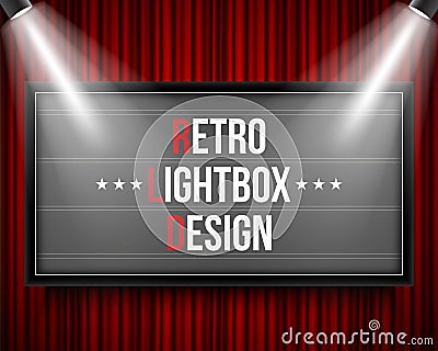 Creative vector illustration of glowing cinema signboard, retro lightbox isolated on transparent background. Art design Vector Illustration