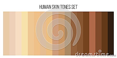 Creative vector illustration of human skin tone color palette set on transparent background. Art design Vector Illustration