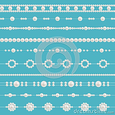 Creative vector illustration of pearl glamour beads. Art design borders necklace patterns. Abstract concept graphic element. Elega Cartoon Illustration