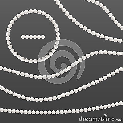 Creative vector illustration of pearl glamour beads. Art design borders necklace patterns. Abstract concept graphic Vector Illustration