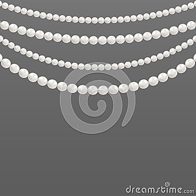 Creative vector illustration of pearl glamour beads. Art design borders necklace patterns. Abstract concept graphic Vector Illustration
