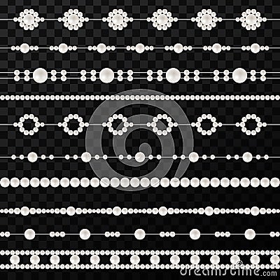 Creative vector illustration of pearl glamour beads. Art design borders necklace patterns. Abstract concept graphic Vector Illustration