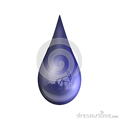 Creative vector illustration of petroleum drop, droplet of a crude gasoline or oil from pump industry, barrel isolated Vector Illustration