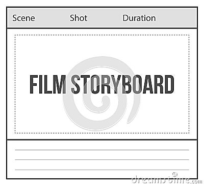 Creative vector illustration of professional film storyboard mockup isolated on transparent background. Art design movie Vector Illustration