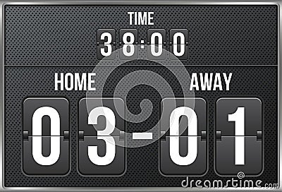 Creative vector illustration of soccer, football mechanical scoreboard isolated on transparent background. Art design Vector Illustration