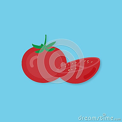 Creative vector illustration tomato and tomato half Vector Illustration