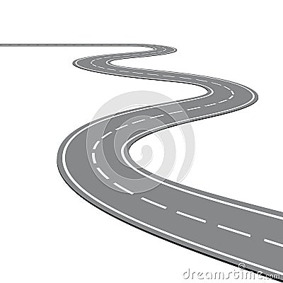 Creative vector illustration of winding curved road Vector Illustration