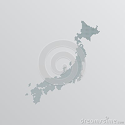 Creative vector Japan country map made of dots Vector Illustration