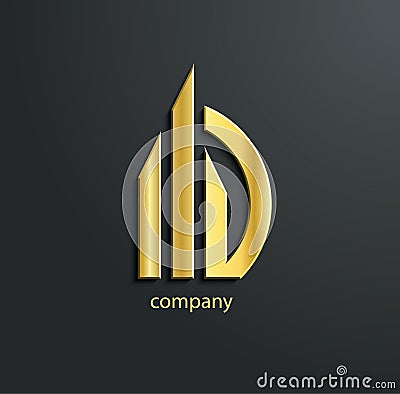 Creative vector logo design template. Golden symbol Stock Photo