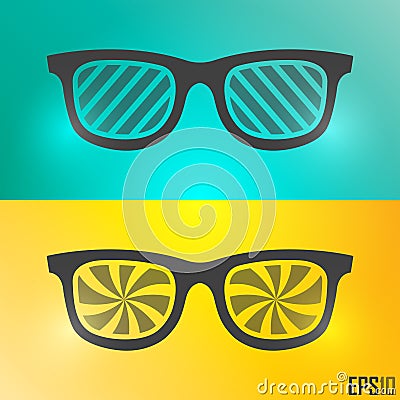 Creative Vintage Glasses Design. Vector Elements. Isolated Retro Sunglasses Illustration. EPS10 Vector Illustration