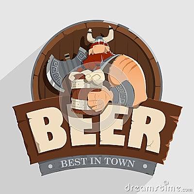 Creative wall street pub bar beer shop character sign design Vector Illustration